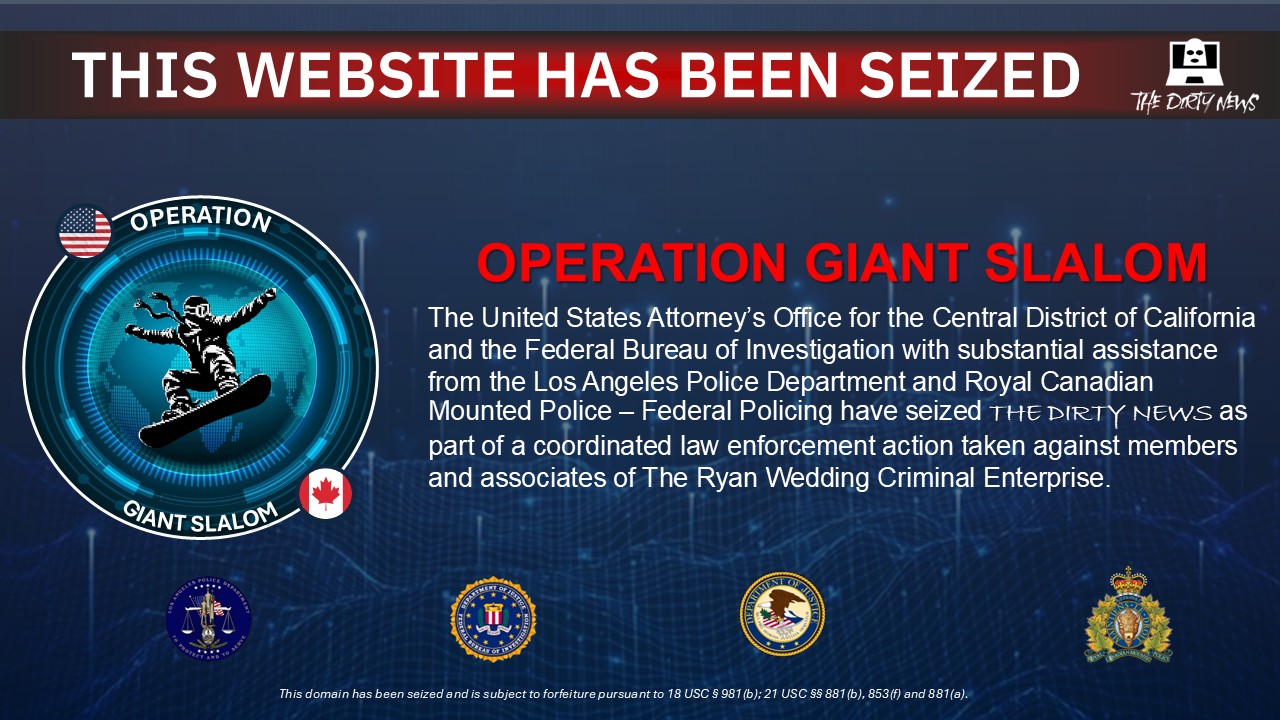 Operation Giant Slalom / Ryan Wedding seizure banner