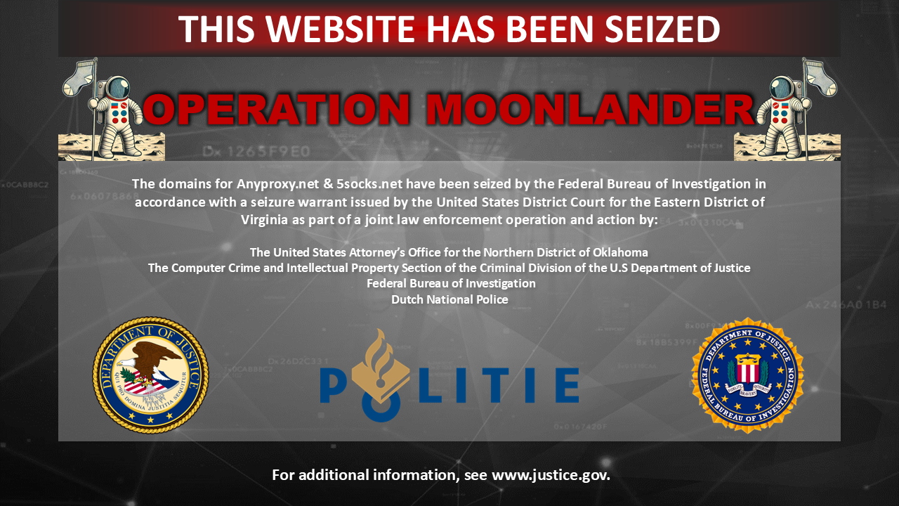 Operation Moonlander seizure banner
