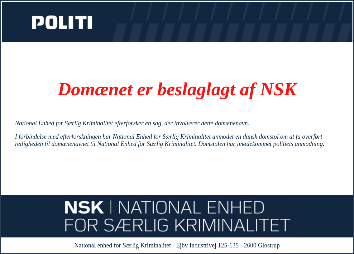 Danish NSK Seizures seizure banner