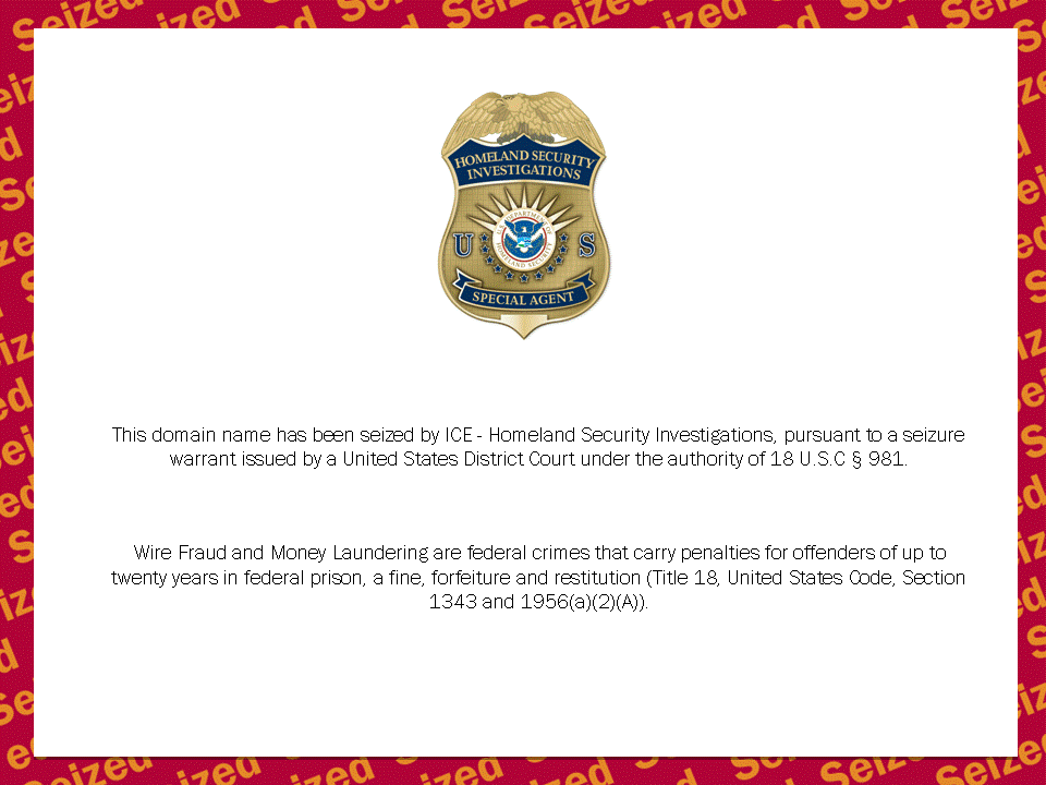 Counterfeit Discounts and Refunds seizure banner