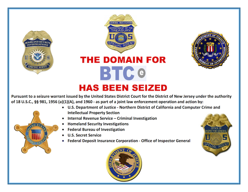 BTC-e seizure banner