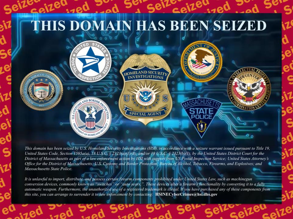 Illegal glock switches seizure banner