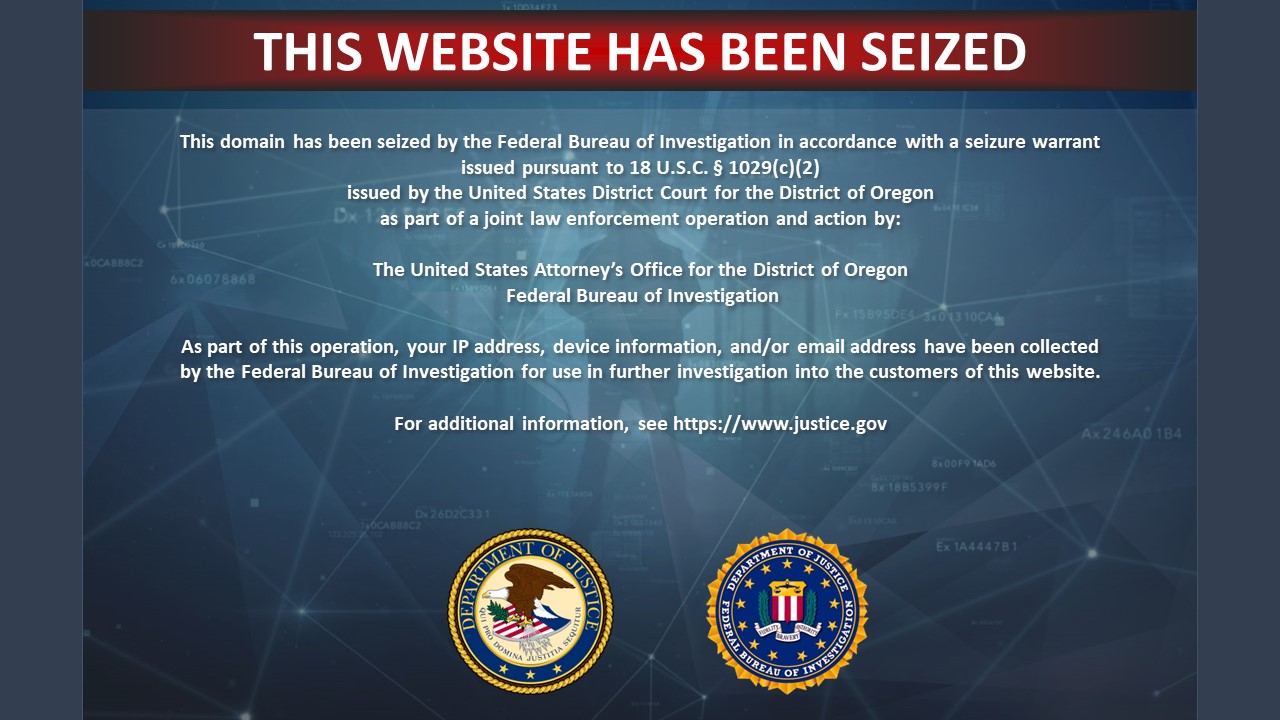 Cybervaults.top seizure banner