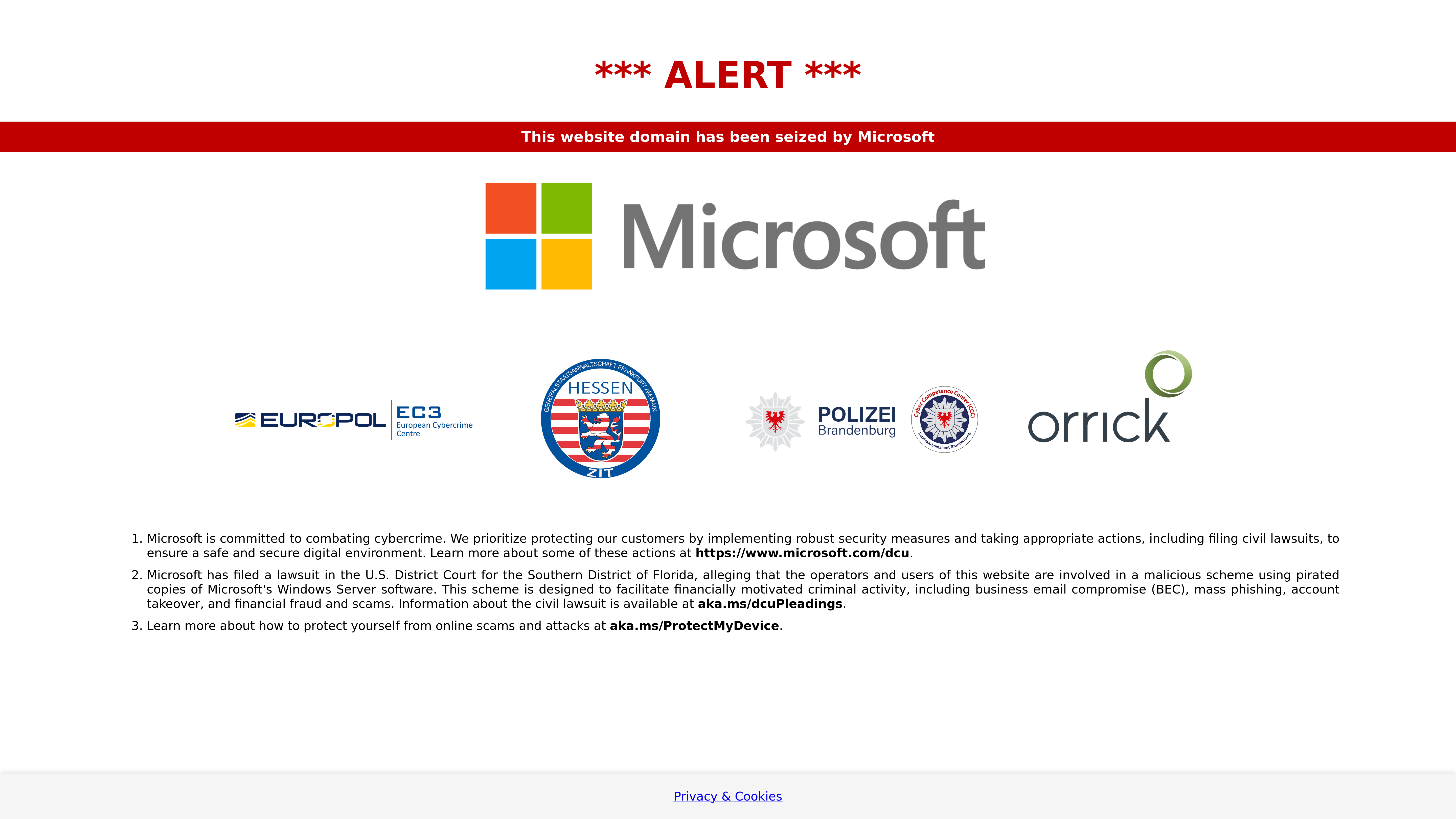 RedVDS seizure banner