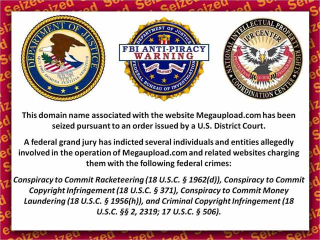 Megaupload seizure banner