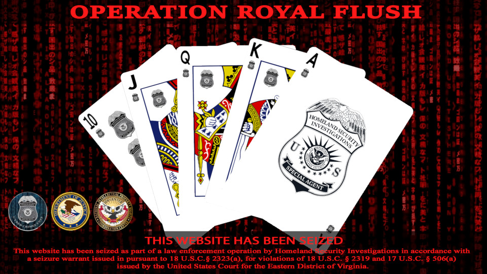 Operation Royal Flush seizure banner